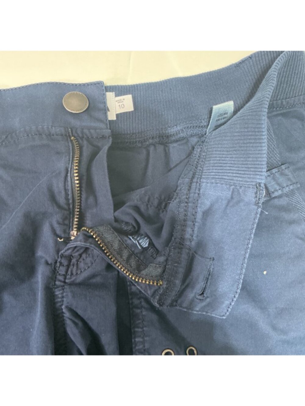Sonoma Goods For Life Women's Navy Blue Cotton Stretch Shorts Size 10 W/ Pockets - Picture 3 of 10